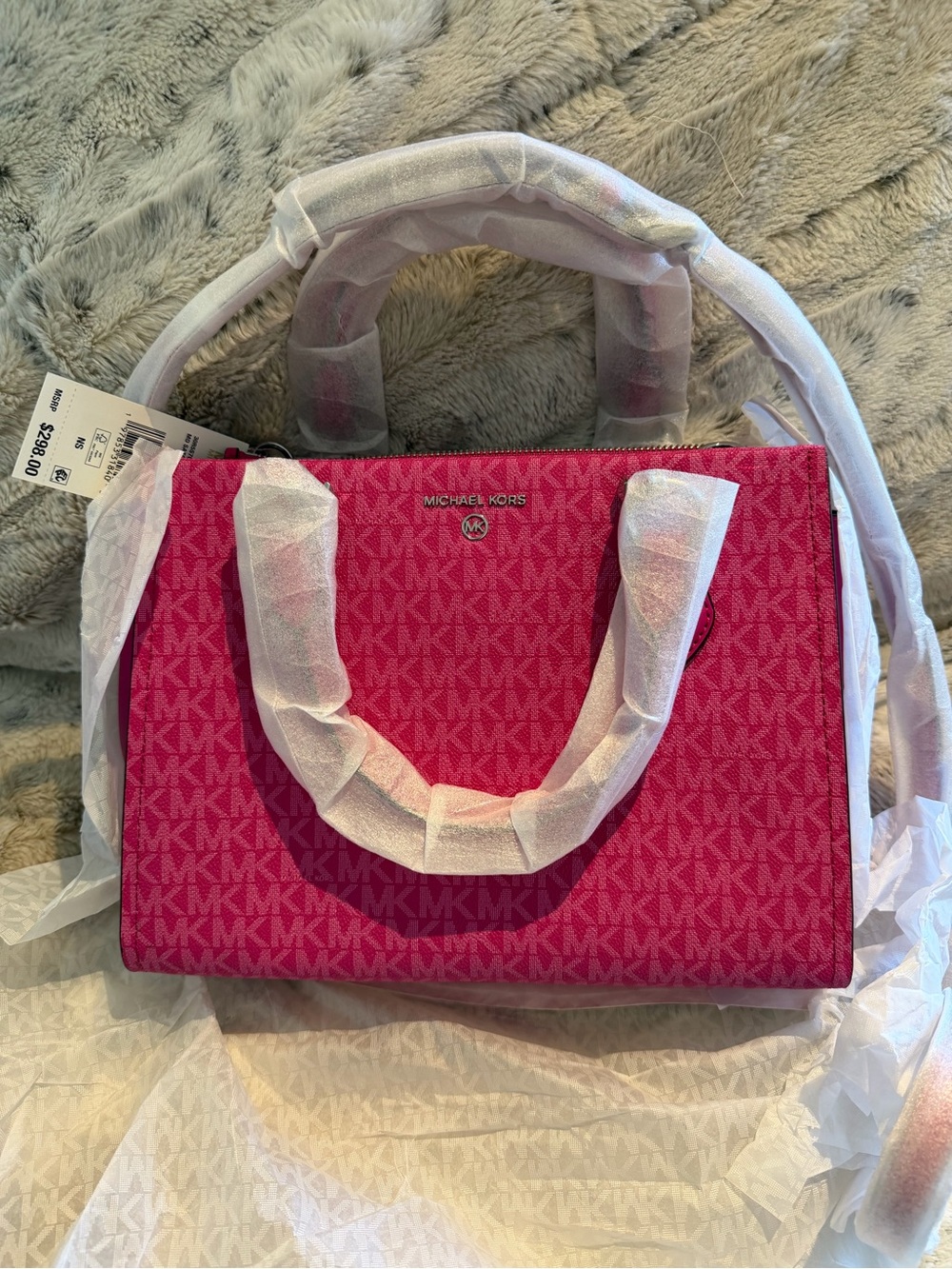Michael Kors Marilyn MK Logo Satchel - Wild Berry